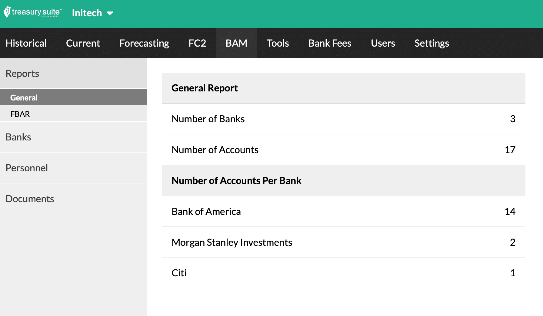 Bank Account Management Treasury Suite